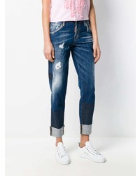 dunkelblaue Jeans mit Destroyed-Effekten von Dsquared2