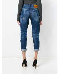 dunkelblaue Jeans mit Destroyed-Effekten von Dsquared2