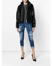 dunkelblaue Jeans mit Destroyed-Effekten von Dsquared2