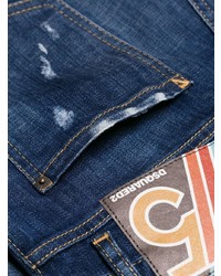 dunkelblaue Jeans mit Destroyed-Effekten von Dsquared2