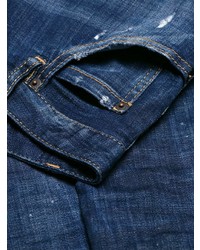 dunkelblaue Jeans mit Destroyed-Effekten von Dsquared2