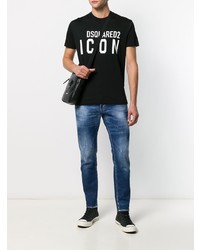 dunkelblaue Jeans mit Destroyed-Effekten von DSQUARED2