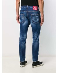 dunkelblaue Jeans mit Destroyed-Effekten von DSQUARED2