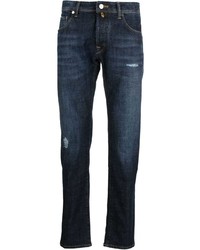 dunkelblaue Jeans mit Destroyed-Effekten von Incotex
