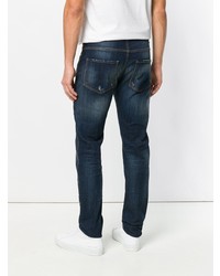 dunkelblaue Jeans mit Destroyed-Effekten von Frankie Morello