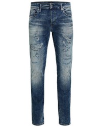 dunkelblaue Jeans mit Destroyed-Effekten von Jack & Jones