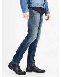 dunkelblaue Jeans mit Destroyed-Effekten von Jack & Jones