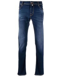 dunkelblaue Jeans mit Destroyed-Effekten von Jacob Cohen