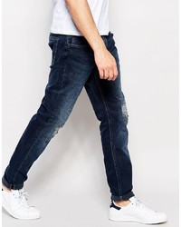 dunkelblaue Jeans mit Destroyed-Effekten von Lee