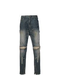dunkelblaue Jeans mit Destroyed-Effekten von Julius