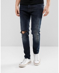 dunkelblaue Jeans mit Destroyed-Effekten von Just Junkies