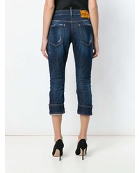 dunkelblaue Jeans mit Destroyed-Effekten von Dsquared2