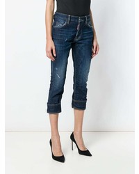 dunkelblaue Jeans mit Destroyed-Effekten von Dsquared2