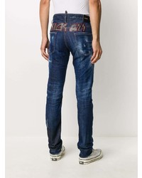 dunkelblaue Jeans mit Destroyed-Effekten von DSQUARED2