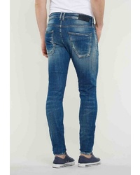 dunkelblaue Jeans mit Destroyed-Effekten von Le Temps des Cerises