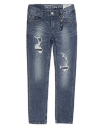 dunkelblaue Jeans mit Destroyed-Effekten von Lemmi