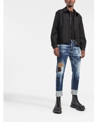 dunkelblaue Jeans mit Destroyed-Effekten von DSQUARED2