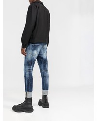 dunkelblaue Jeans mit Destroyed-Effekten von DSQUARED2