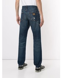 dunkelblaue Jeans mit Destroyed-Effekten von Dolce & Gabbana