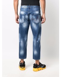 dunkelblaue Jeans mit Destroyed-Effekten von Philipp Plein