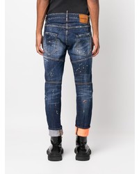 dunkelblaue Jeans mit Destroyed-Effekten von DSQUARED2