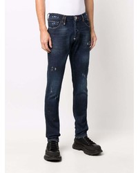 dunkelblaue Jeans mit Destroyed-Effekten von Philipp Plein