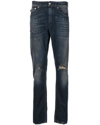 dunkelblaue Jeans mit Destroyed-Effekten von Love Moschino