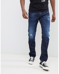 dunkelblaue Jeans mit Destroyed-Effekten von Love Moschino