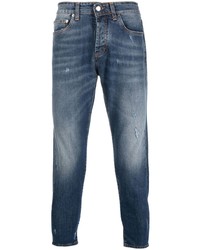 dunkelblaue Jeans mit Destroyed-Effekten von Low Brand