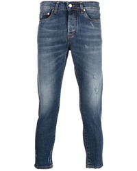 dunkelblaue Jeans mit Destroyed-Effekten von Low Brand