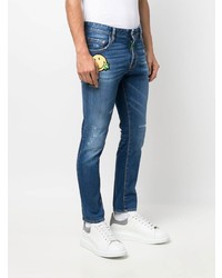 dunkelblaue Jeans mit Destroyed-Effekten von DSQUARED2