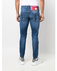 dunkelblaue Jeans mit Destroyed-Effekten von DSQUARED2