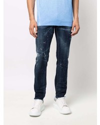 dunkelblaue Jeans mit Destroyed-Effekten von DSQUARED2