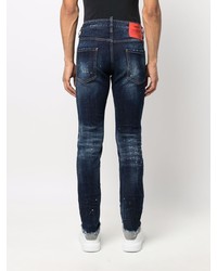 dunkelblaue Jeans mit Destroyed-Effekten von DSQUARED2