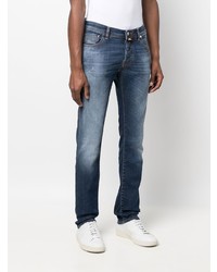 dunkelblaue Jeans mit Destroyed-Effekten von Jacob Cohen