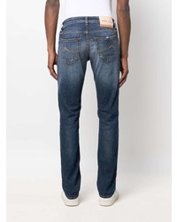 dunkelblaue Jeans mit Destroyed-Effekten von Jacob Cohen