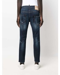 dunkelblaue Jeans mit Destroyed-Effekten von Philipp Plein