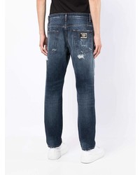 dunkelblaue Jeans mit Destroyed-Effekten von Dolce & Gabbana