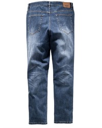 dunkelblaue Jeans mit Destroyed-Effekten von MEN PLUS BY HAPPY SIZE