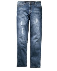 dunkelblaue Jeans mit Destroyed-Effekten von MEN PLUS BY HAPPY SIZE