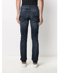 dunkelblaue Jeans mit Destroyed-Effekten von 7 For All Mankind