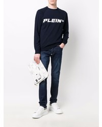 dunkelblaue Jeans mit Destroyed-Effekten von Philipp Plein