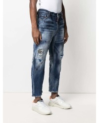 dunkelblaue Jeans mit Destroyed-Effekten von DSQUARED2