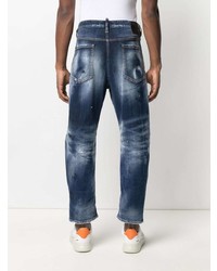 dunkelblaue Jeans mit Destroyed-Effekten von DSQUARED2