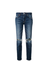 dunkelblaue Jeans mit Destroyed-Effekten von Moussy Vintage