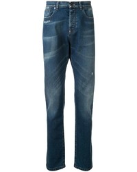 dunkelblaue Jeans mit Destroyed-Effekten von N°21