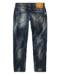 dunkelblaue Jeans mit Destroyed-Effekten von NAGANO