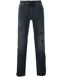 dunkelblaue Jeans mit Destroyed-Effekten von Off-White