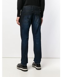 dunkelblaue Jeans mit Destroyed-Effekten von Philipp Plein