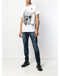 dunkelblaue Jeans mit Destroyed-Effekten von Philipp Plein